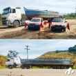 Operações de transporte e içamento de vigas em Araçoiaba da Serra-SP. 