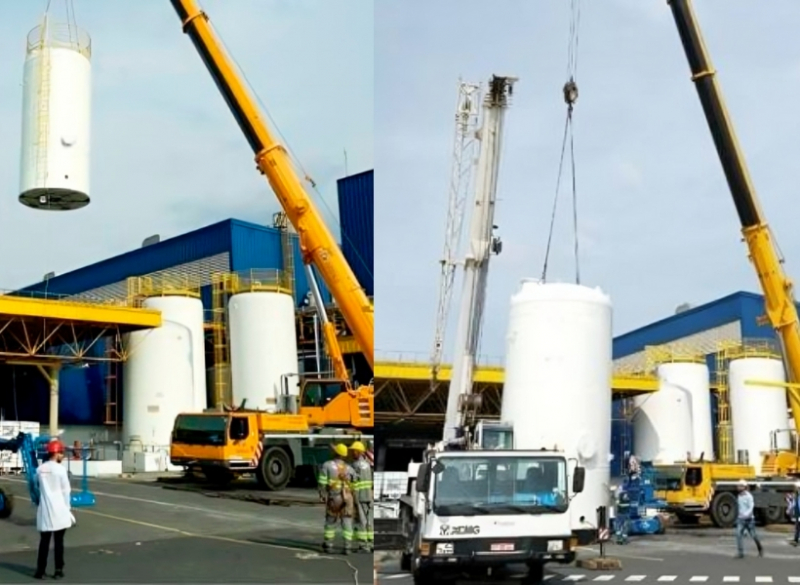 Trabalho em altura de Remoção Industrial realizado pela Cunzolo na cidade de Jundiaí-SP.