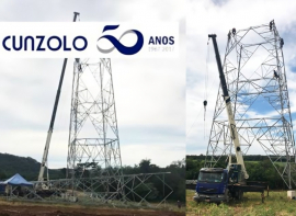 Montagem de Torres de transmiss�o de Energia e Telecomunica��es na cidade de Ibat�-SP