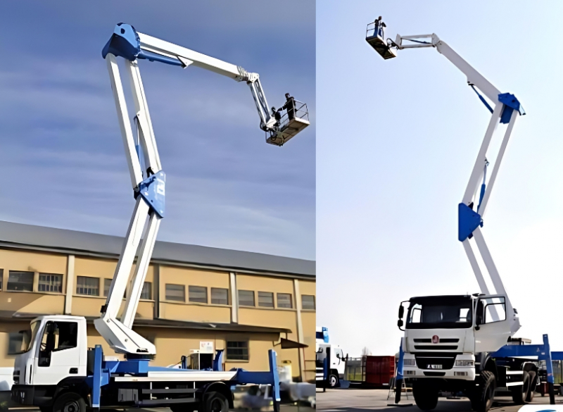 Plataforma aérea articulada modelo Socage 37DJ ForSte, é robusta, trabalha de forma versátil e com alcance de 37 metros para trabalhos em altura com precisão.