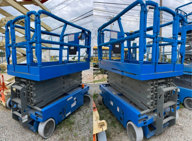 A Cunzolo trabalha com a Plataforma Genie GS - 3246, compacta com raio zero de giro interno a tornam ideal para tarefas de construção, manutenção e instalação em terrenos planos e espaços apertados.