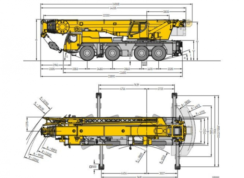 A Cunzolo trabalha com locação do Guindaste Telescópico Liebherr LTM 1120-4.1, um guindaste móvel verdadeiramente potente, com 4 eixos mais potentes. 