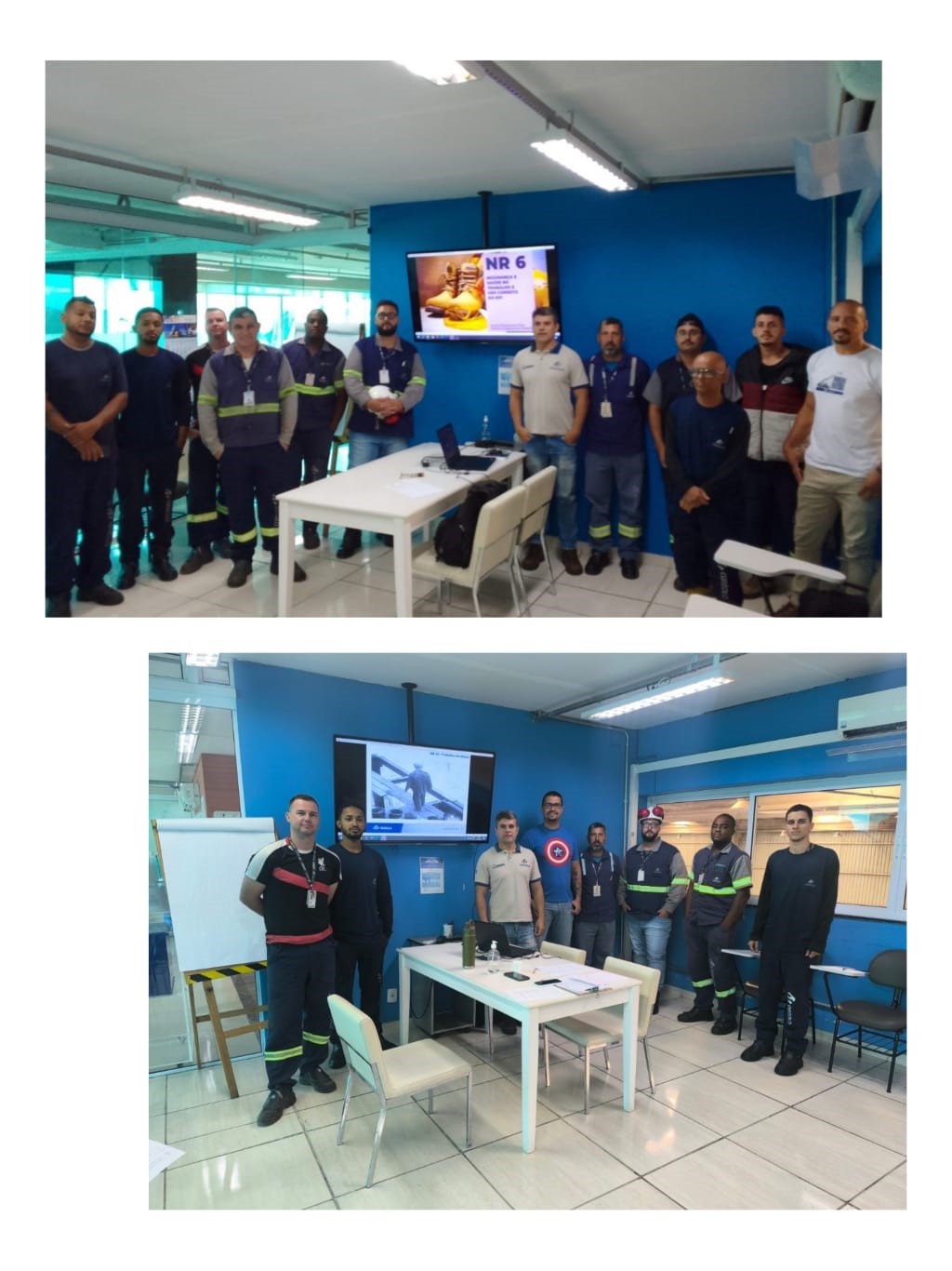 Colaboradores durante treinamento NRs 06 e 35 Colaboradores durante treinamento NRs 06 e 35