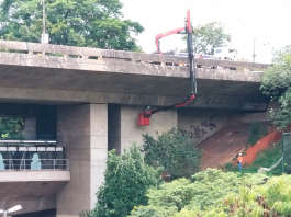 PA 19000 realiza inspe��o em viaduto na cidade de S�o Paulo
